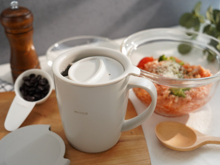 リモートワークの日は HARIOの丼鉢とコーヒーマグで 心も体も満たすランチを