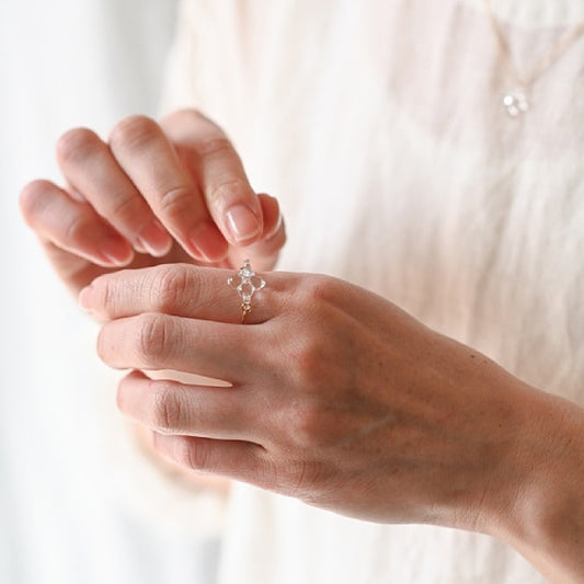 リング　ホワイトフラワー