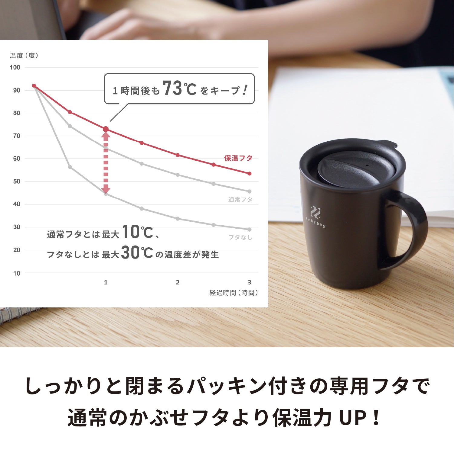 【通販限定】真空二重マグコーヒーメーカー Zebrang　保温フタ付き