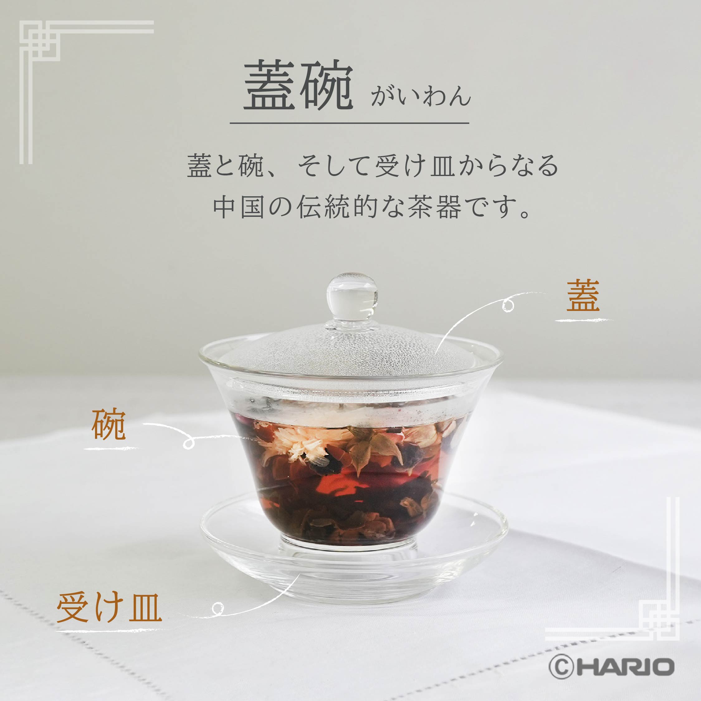 ガラスの蓋碗