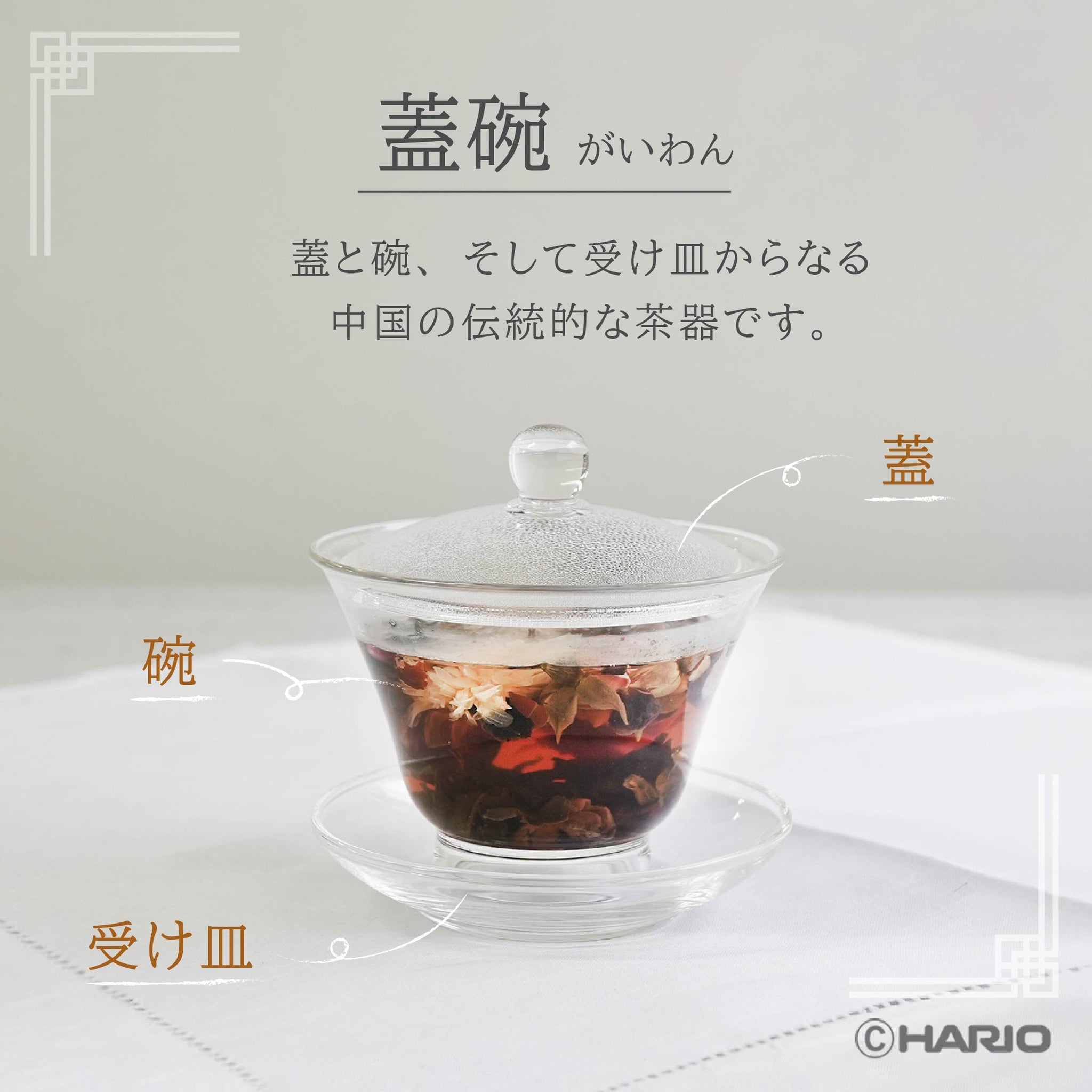 ガラスの蓋碗